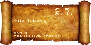 Reiz Taksony névjegykártya